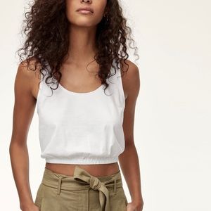 Aritzia WILFRED Piaf tank top in white